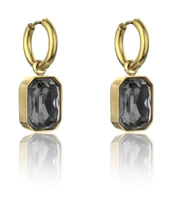 Marc Malone Cercei placați cu aur cu pietre negre Royalty Grey Earrings MCE23150G