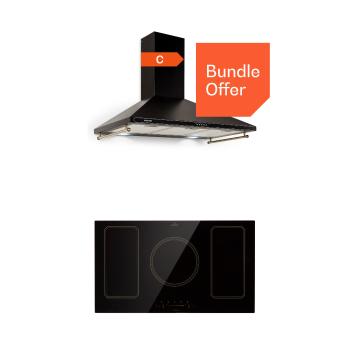 Klarstein Victoria 90 Duo Set Inducție, 90 cm, Plită cu inducție, Hotă de evacuare