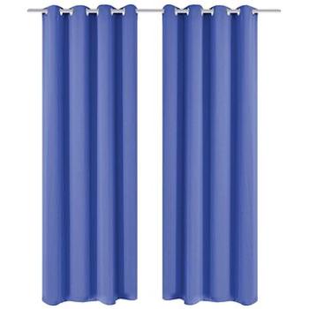 Zatemňovacie závesy s kovovými okami, 2 ks, 135 x 245 cm, modrá (132211)