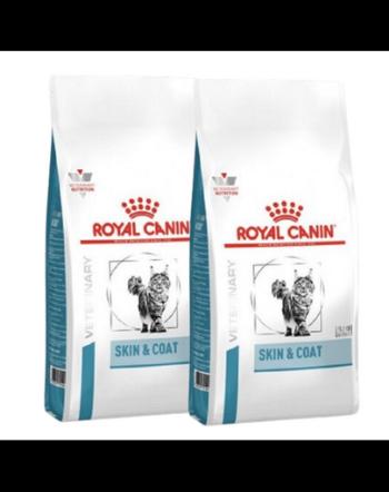 ROYAL CANIN VHN Cat Skin &amp; Coat 2 x 400 g Hrană dietetică pentru pisici cu piele sensibilă