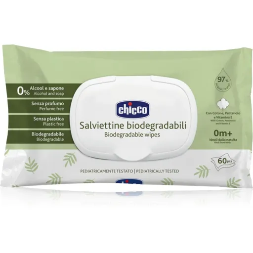 Chicco Biodegradable Baby Wipes servetele delicate pentru copii 60 buc