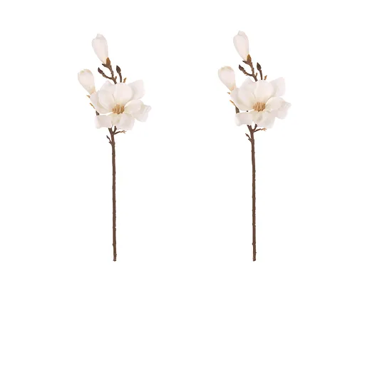 Set de flori Magnolia, 2 buc., alb, 65 cm
