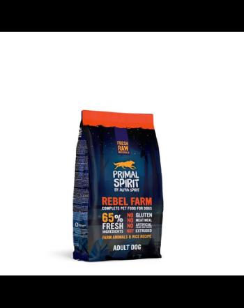 PRIMAL SPIRIT 65% Rebel Farm 1 kg hrana semimoale caini, cu pui si peste