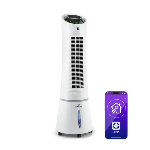Klarstein Skyscraper Ice Smart, 4-in-1, Răcitor de aer și ventilator, WiFi, 210m³/h, telecomandă de la distanță