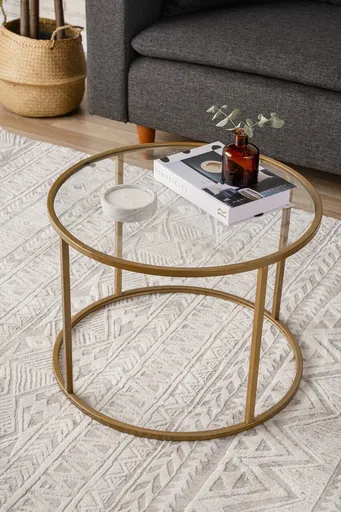 Masuta de cafea, Hanah Home, Berlin, 60x43x60 cm, Auriu