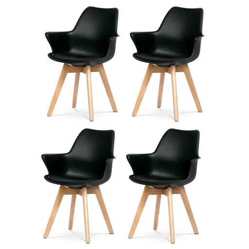 Set de scaune de sufragerie CT-771 BK, 4 buc., negru