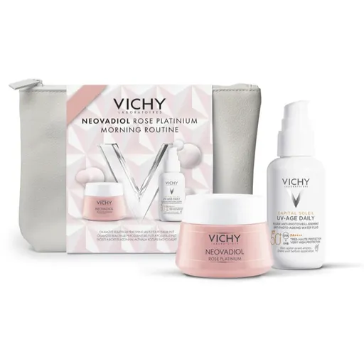 Vichy Neovadiol Rose Platinium Morning Routine set cadou de Crăciun pentru fortificarea barierei cutanate