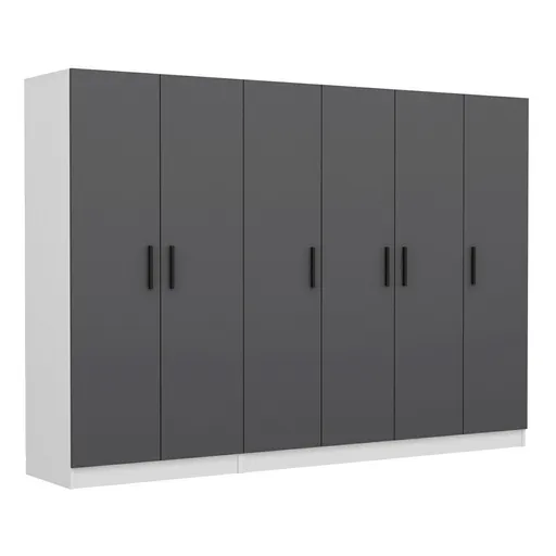 Dulap pentru haine, Hanah Home, Kale, 270x210x52 cm, Antracit