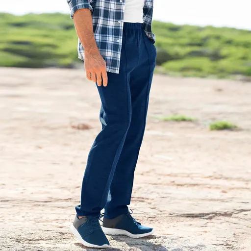 Pantaloni Molton casual drepți cu talie elastică