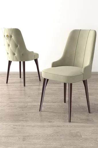 Set scaune 6 piese, Hanah Home, Newa, Crem/Maro