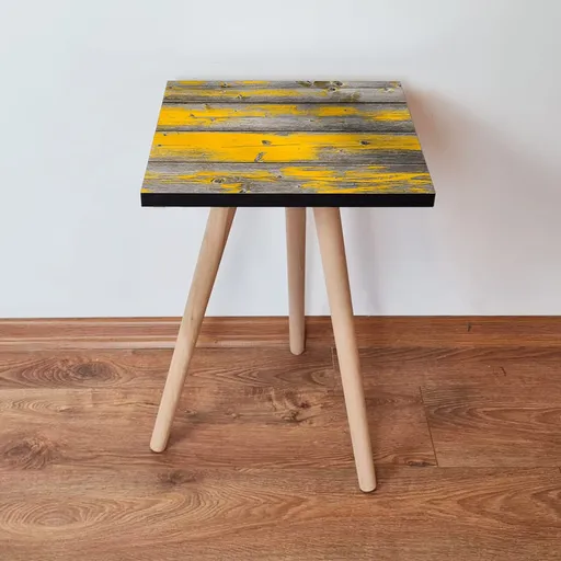 Masuta, Hanah Home, Shp380, 35x42x35 cm, Galben / Gri