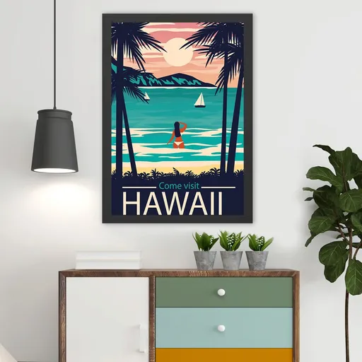 Tablou decorativ, Hawaii 2 (40 x 55), Polistiren, Multicolor