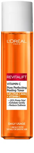 L'Oréal Paris Tonic iluminator pentru ten Vitamin C (Pore Perfecting Peeling Toner) 180 ml