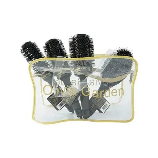 Set Perii pentru Par si Husa Olivia Garden Ceramic Ion Thermal Brush Negru si husa