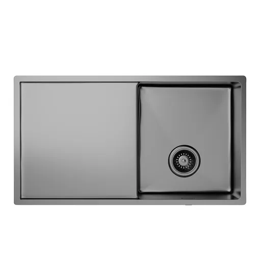 Klarstein Chiuvetă de bucătărie TitanSteel cu scurgere, 79 x 44 cm, oțel inoxidabil, rezistent la zgârieturi, rezistent la căldură