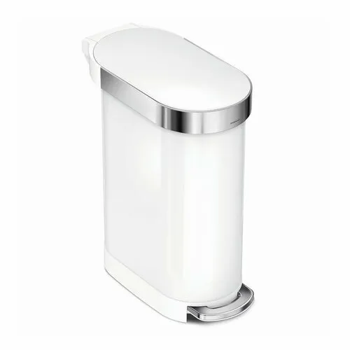 Simplehuman Coș de gunoi cu pedală Slim 45 l, alb, alb