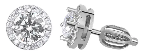 Beneto Cercei argintii cu pietre de zircon AGUP1610S