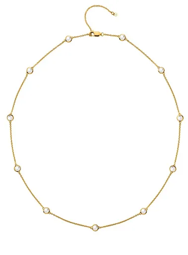 Hot Diamonds Colier de lux placat cu aur, cu topaze și diamante reale Gemstone DN212