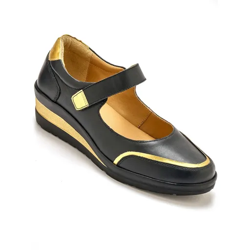 Pantofi din piele cu baretă și închidere velcro Pediconfort