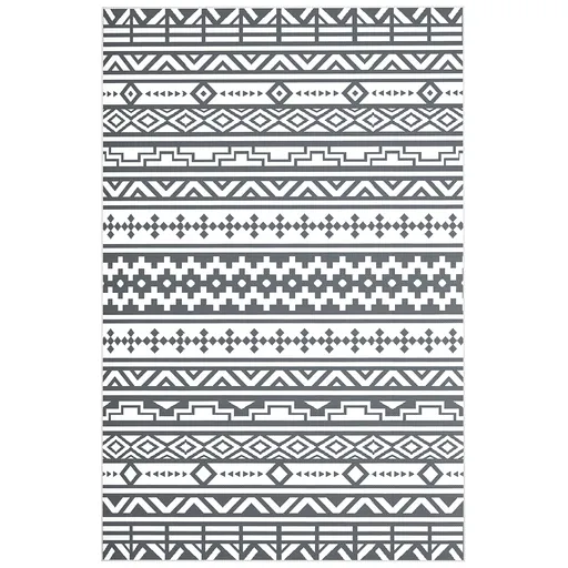 Outsunny Covor Reversibil de Exterior Impermeabil, din Paie de Plastic, 182x274 cm, Gri Închis și Alb | Aosom Romania