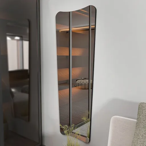 Oglinda decorativa, Hanah Home, Vitros, 55x150x2.2 cm, Negru