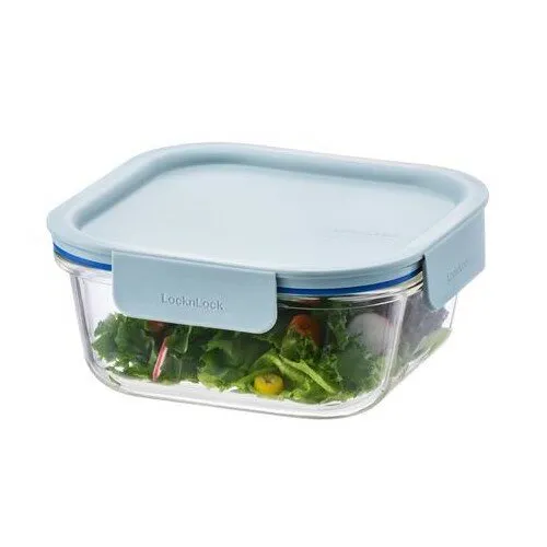 LOCKnLOCK Cutie de sticlă pătrată CLEAR, 750 ml,mentă, 750 ml