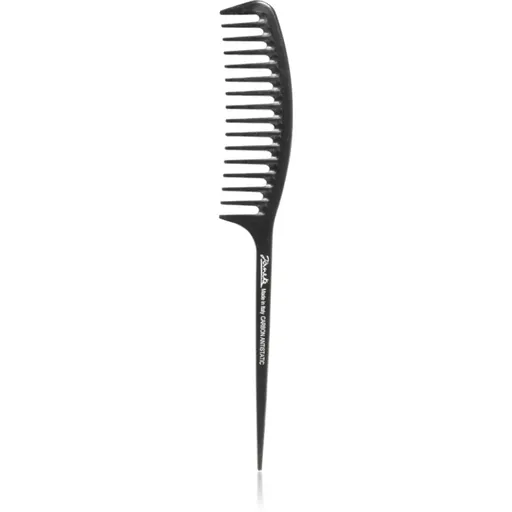 Janeke Carbon Fibre Fashion Comb with a long tail and wavy frame pieptene de păr 21,5 x 3 cm 1 buc