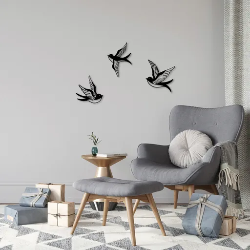 Decoratiune de perete, Mountain, 22 x 23 cm, Negru