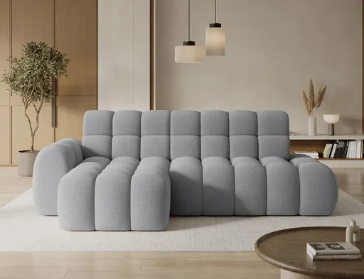 Coltar extensibil stanga 3 locuri ELTAP, Ceedro, 283x165x98 cm, lemn/poliester, gri deschis