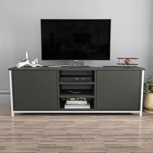 Comoda TV, Hanah Home, Otis, 140x35.3x50.8 cm, Alb / Antracit