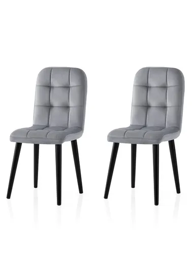 Set scaune 2 piese, Hanah Home, Retro, Gri inchis