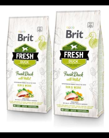 BRIT Fresh Active Run&amp;Work hrana uscata caini adulti activi, rata si mei 24 kg (2 x 12 kg)