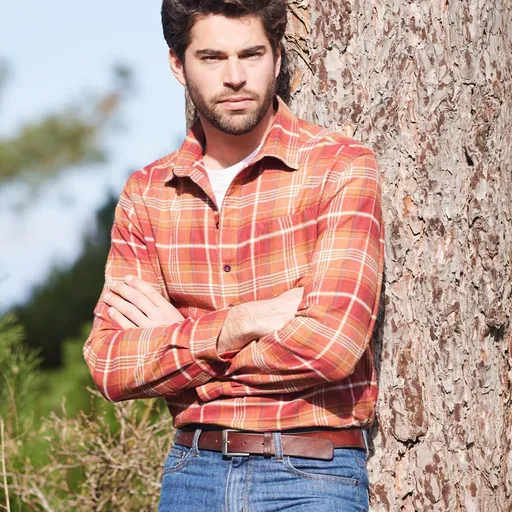 Cămașă extra lungă din flanel cu model în carouri