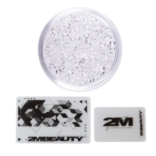 Stampila si raclete pentru unghii 2M Double Flat - Crystal