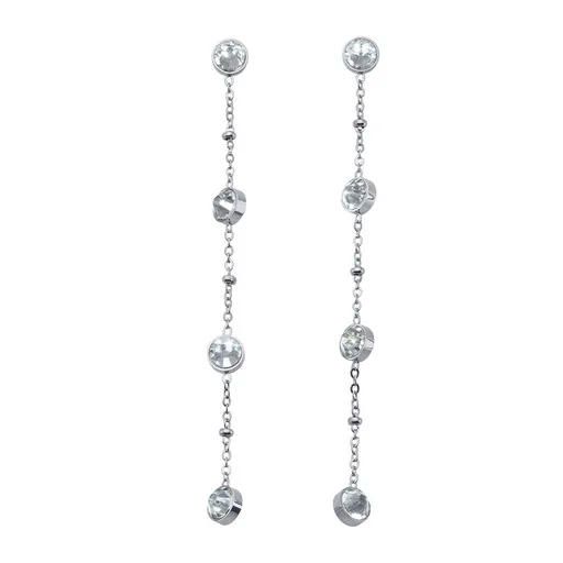 CRYSTalp Cercei lungi din oțel cu cristale 42158.E