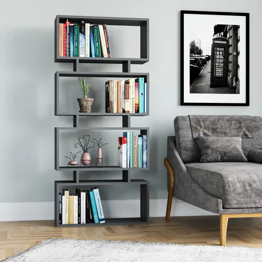 Corp biblioteca, Hanah Home, Langdon, 72x25x161 cm, Antracit