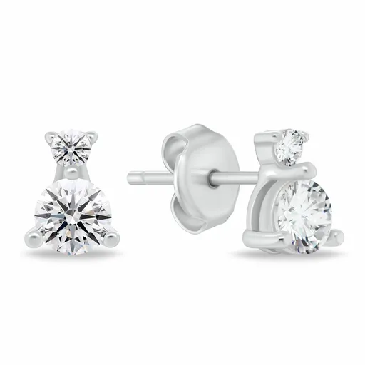 Brilio Silver Cercei minimaliști din argint cu zircon cubic EA1175W