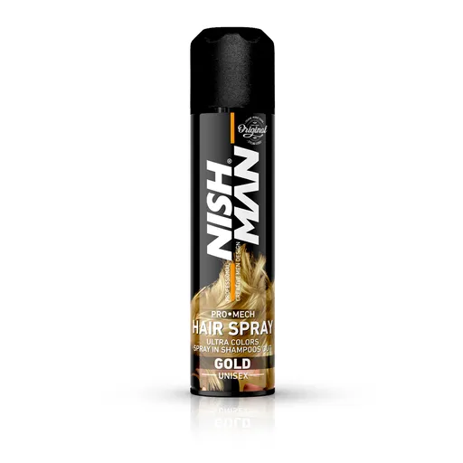 Spray de par colorat - NISH MAN - 150 ml - Gold