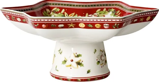 Bol cu picior, Villeroy & Boch, Winter Bakery Delight, 27x21x12 cm, portelan premium