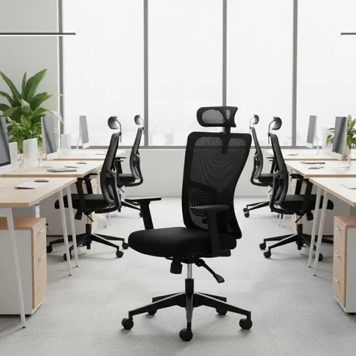 Set scaune de birou (2 piese), Hanah Home, Lumbar 126, Plastic, Negru