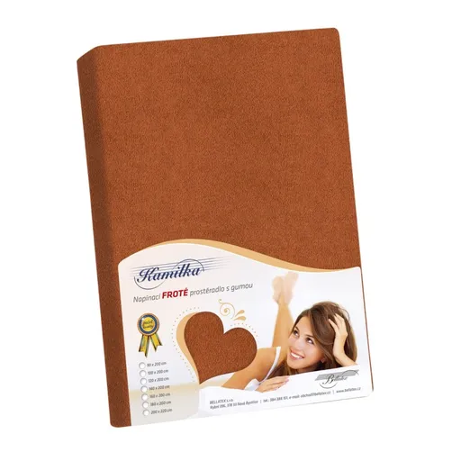 Cearşaf de pat Kamilka, maro, 120 x 200 cm, maro, 120 x 200 cm