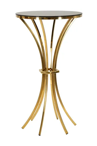 Masa de bar Shanty, Mauro Ferretti, 108x60 cm, fier/sticla, auriu/negru