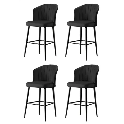 Set de scaune de bar Rubi Black and Black, 4 buc., 4 buc
