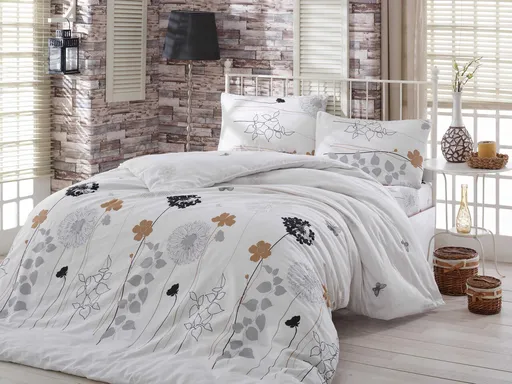 Lenjerie de pat dubla, L'essentiel Maison, Atlantis, White / Grey / Black / Brown