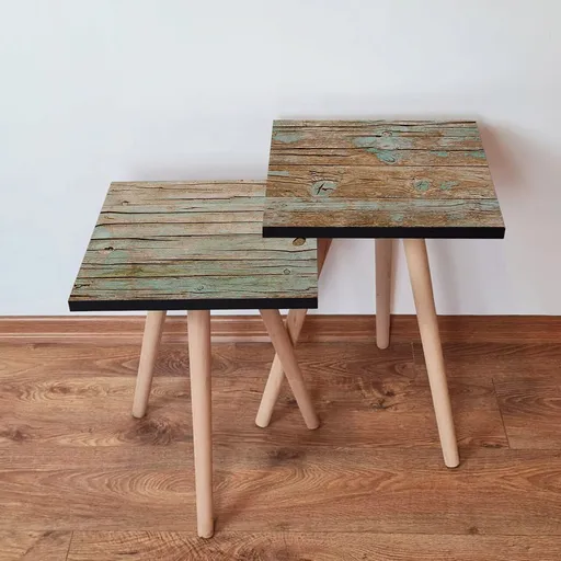 Set masute 2 piese, Hanah Home, 2Shp426, Verde/Maro