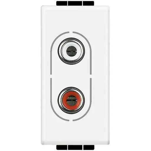Priza audio 2xRCA 1 modul Bticino Living Light N4281, alb