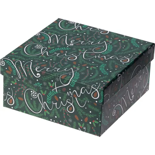 Cutie cadou de Crăciun, verde, 14,5x7x14,5 cm, verde