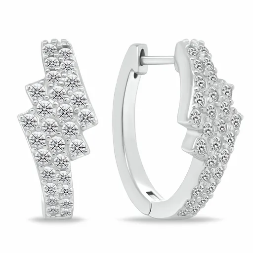 Brilio Silver Cercei rotunzi strălucitori cu zircon EA1181W