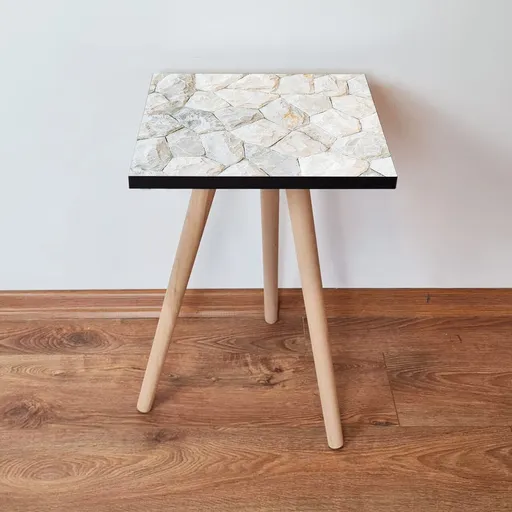 Masuta, Hanah Home, Shp390, 35x42x35 cm, Alb/Gri