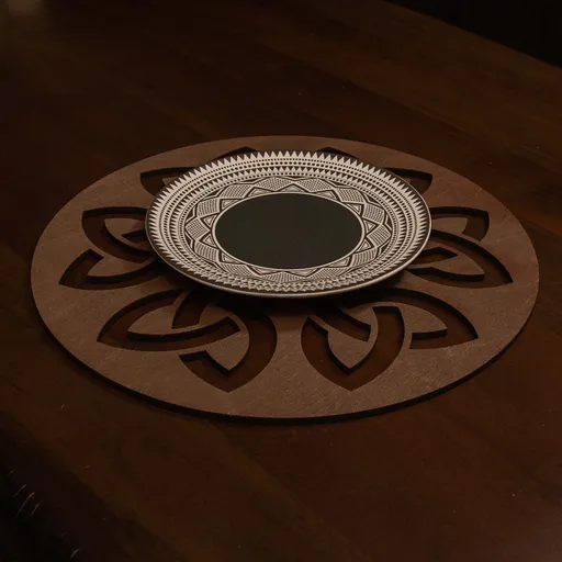 Set de covorașe de masă din lemn, Hermia, 790PYN1119, Dimensiune: 36 x 36 cm (4 bucăți), Wenge